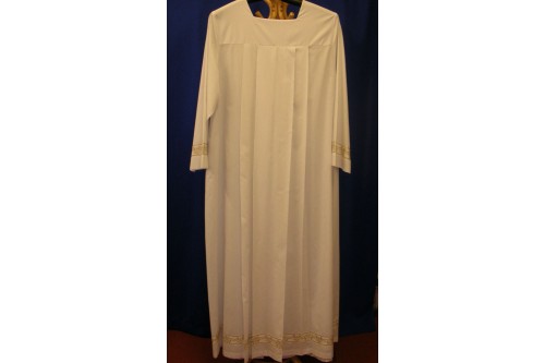 Alb - Box pleated, square neck